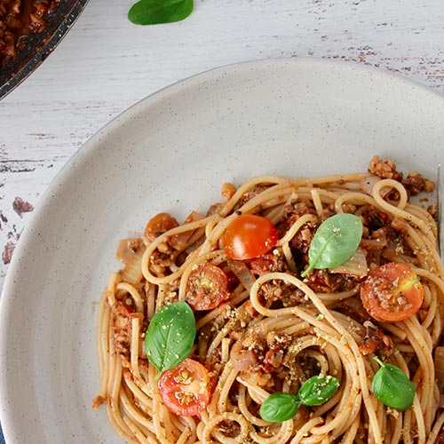 Walnut & Mushroom Spaghetti Bolognese