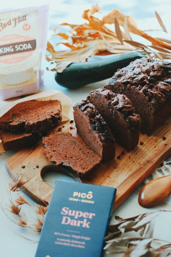 chocolate loaf with hidden vegetables zucchini