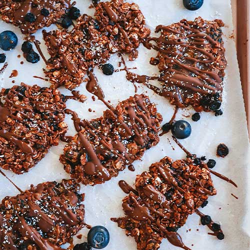 Blueberry Chocolate Crackle Bars