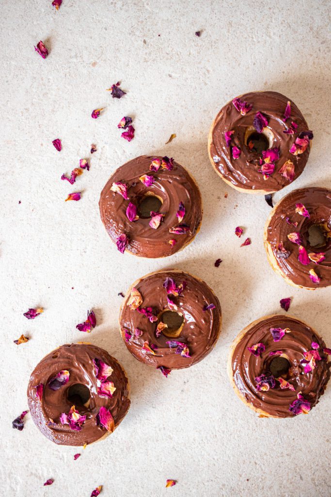 Dirty Rose Chocolate Doughnuts
