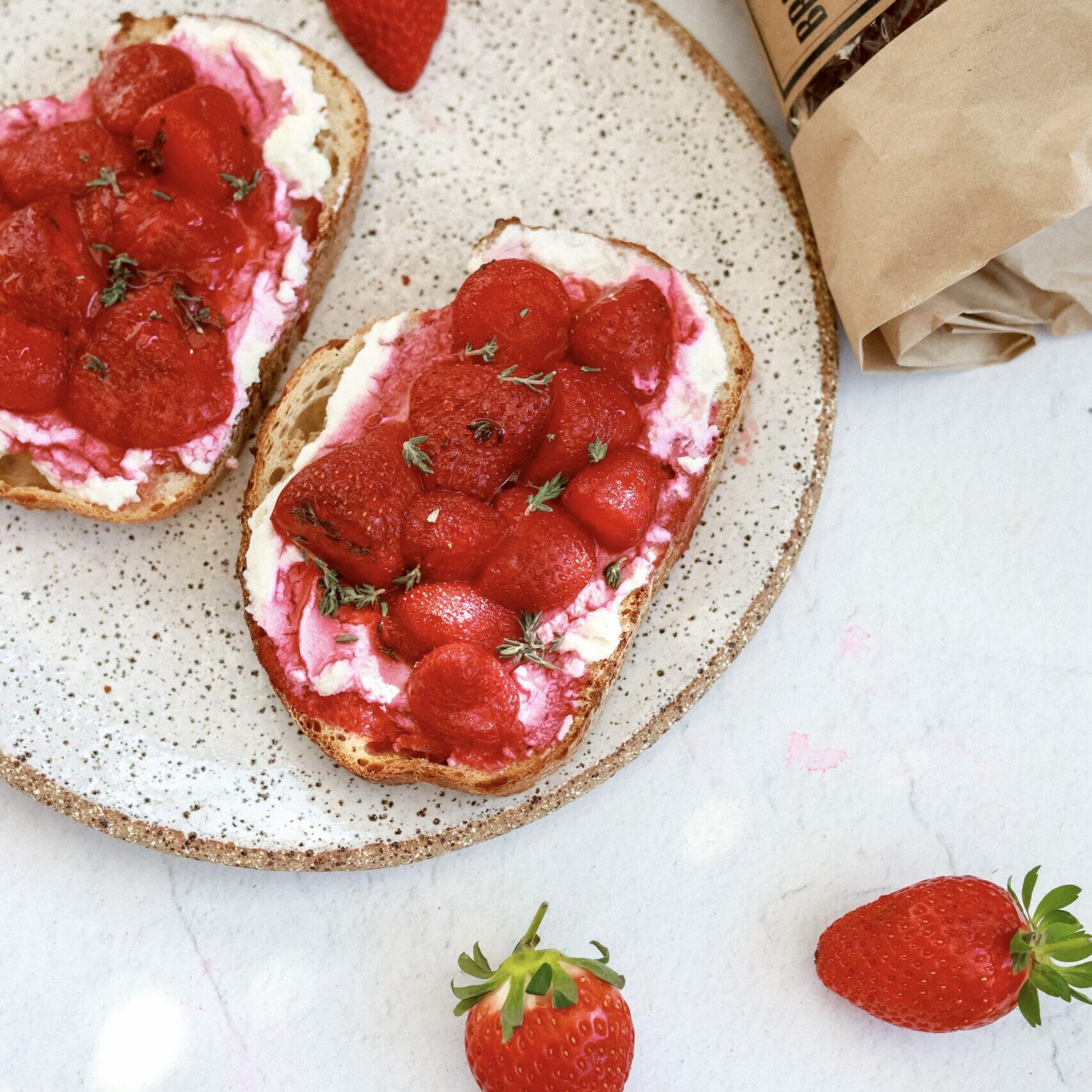 Toasted Strawberries on Sourdough